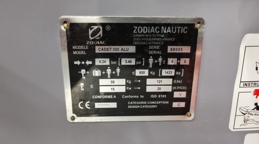 Zodiac Cadet 350ALU met Yamaha F6 en trailer (z&eacute;&eacute;r compleet)